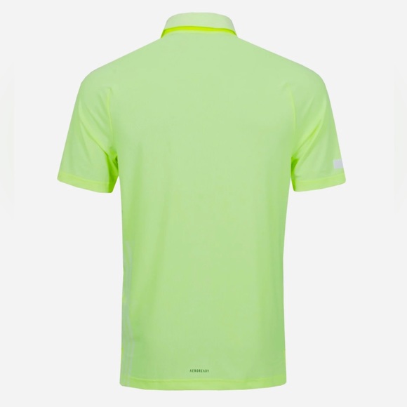 Adidas FJ9915 Men's Sports Aeroready Solar Volt Green Polo Shirt Top Size S - Picture 7 of 13